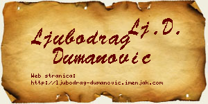 Ljubodrag Dumanović vizit kartica